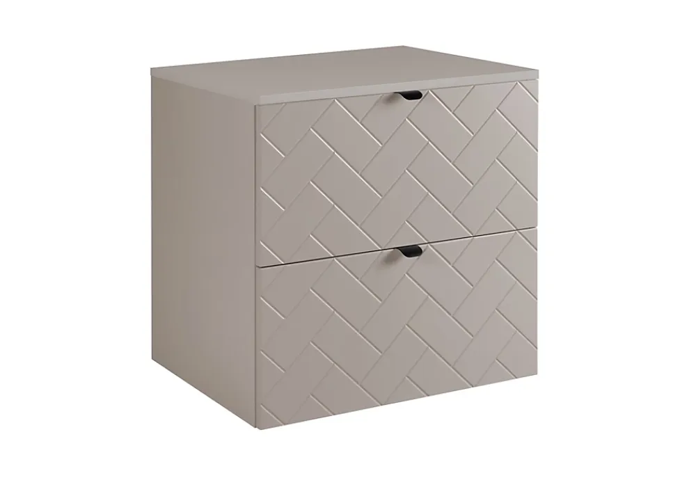 Lave-Mains|3xE Living Meuble de salle de bain, Cachemire, 60 x 57 x 46 cm, poignées noires
