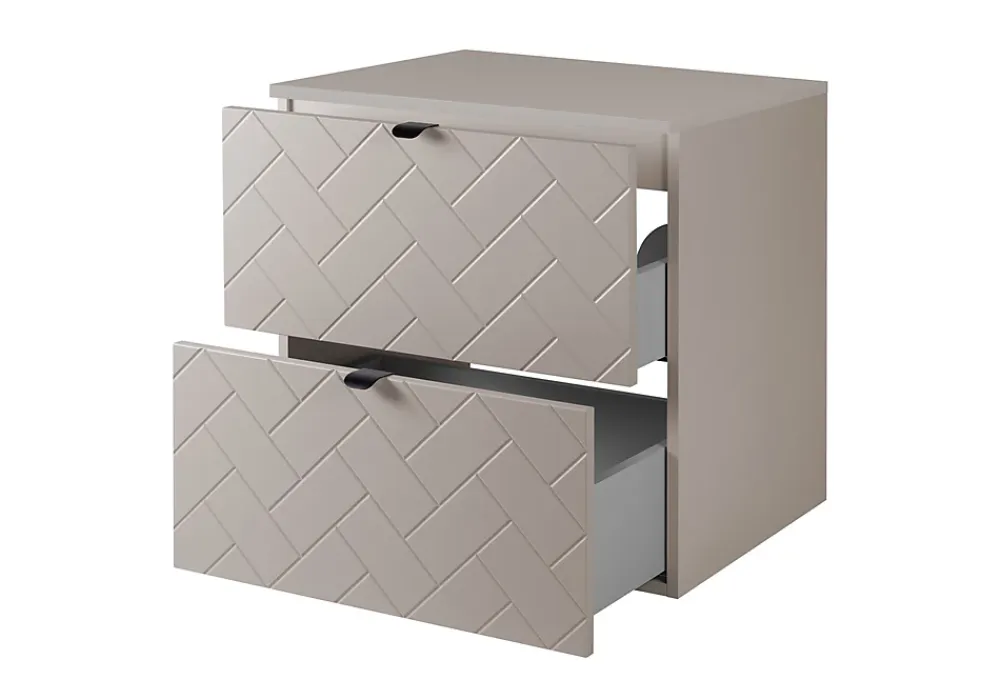 Lave-Mains|3xE Living Meuble de salle de bain, Cachemire, 60 x 57 x 46 cm, poignées noires