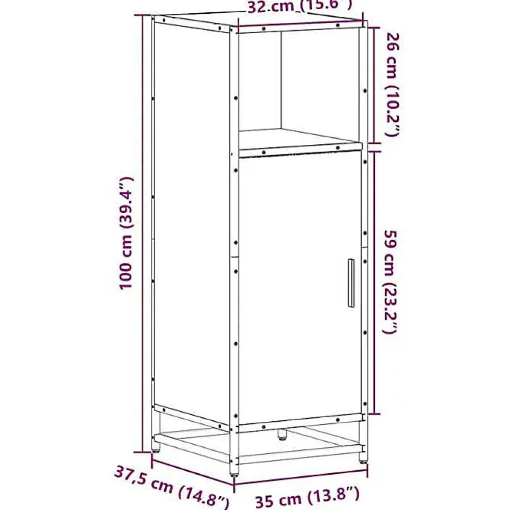 Vidaxl Meuble de salle de bain Chêne Sonoma 35x37,5x100 cm Bois d'ingénierie