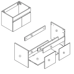 AICA Sanitaire Meuble de salle de bain 60cm à double porte, suspendu, Anthracite