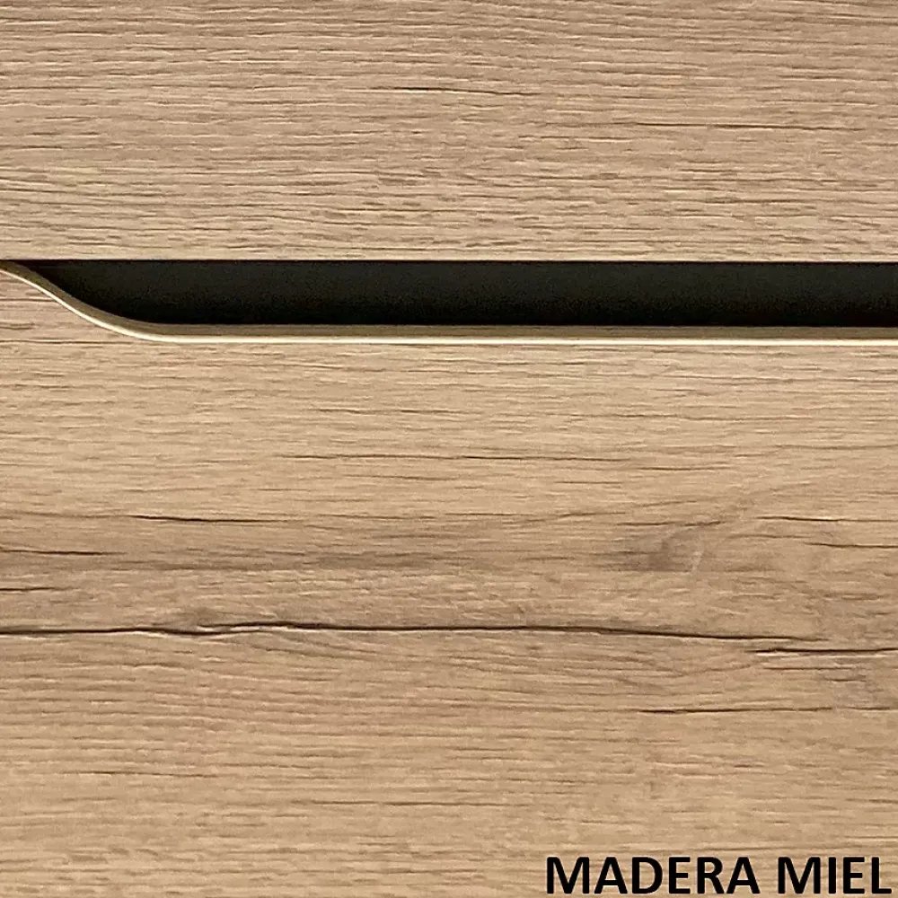 Cosyneo Meuble de salle de bain 100cm simple vasque - sans miroir - 2 tiroirs - madera miel (bois clair) - LUNA
