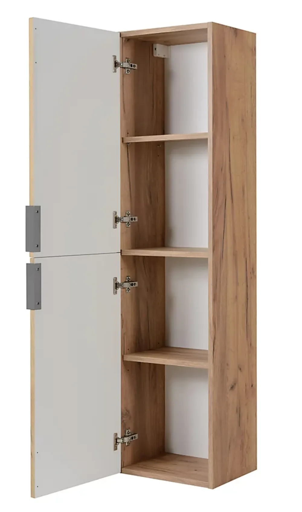 Colonne De Salle De Bains|3xE Living Meuble de salle de bain, Chêne Craft, poignée argentée, 35 x 136 x 27 cm