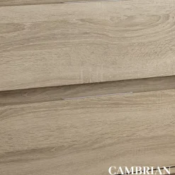 Meuble Vasque|Cosyneo Meuble de salle de bain 120cm vasque déportée - 2 tiroirs et 2 niches - sans miroir - OLYMPE - cambrian (chêne)