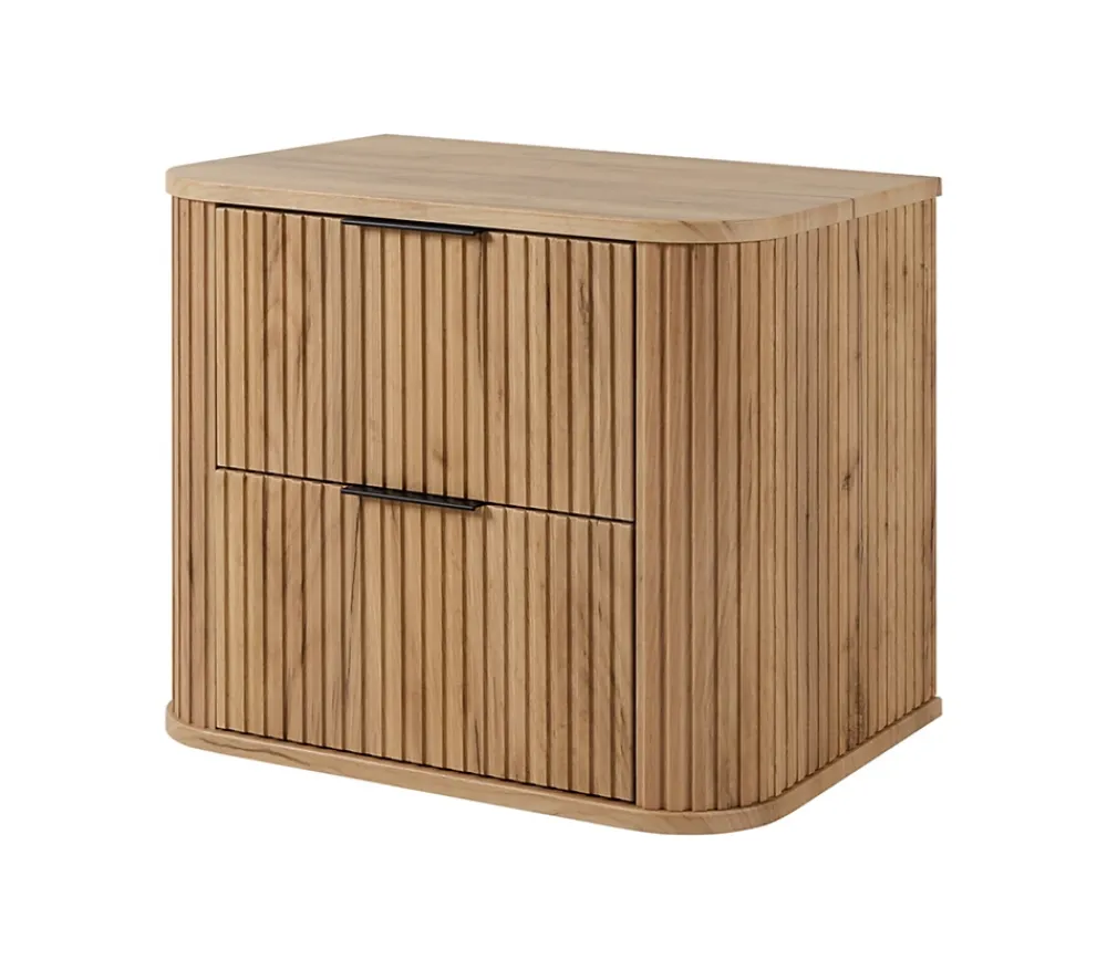 3xE Living Meuble de salle de bain, Chêne Craft, poignée noire, 41,5 x 60 x 51,7 cm