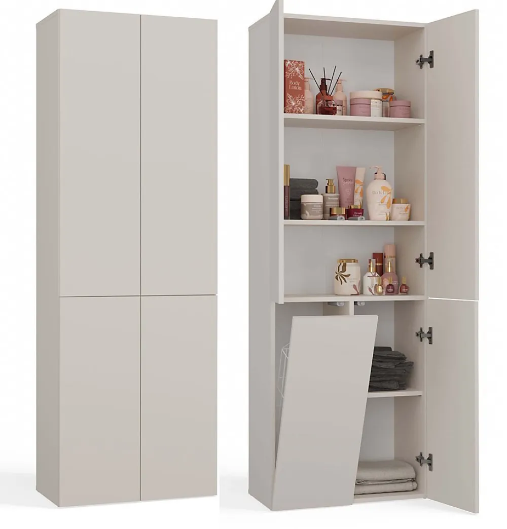3xE Living Meuble de salle de bain, cachemire, 60 x 30 x 174 cm