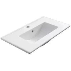 Cosyneo Meuble de salle de bain 60cm sur pieds avec simple vasque - sans miroir - porte et tiroirs - cambrian (chêne clair) - HARO