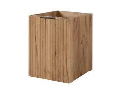 3xE Living Meuble de salle de bain, Chêne Craft + poignée noire, 40 x 57 x 46 cm