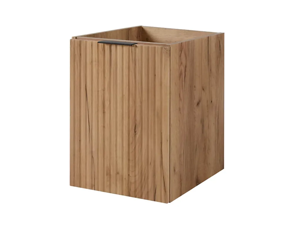 3xE Living Meuble de salle de bain, Chêne Craft + poignée noire, 40 x 57 x 46 cm