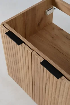 3xE Living Meuble de salle de bain, Chêne Craft + poignée noire, 40 x 57 x 46 cm
