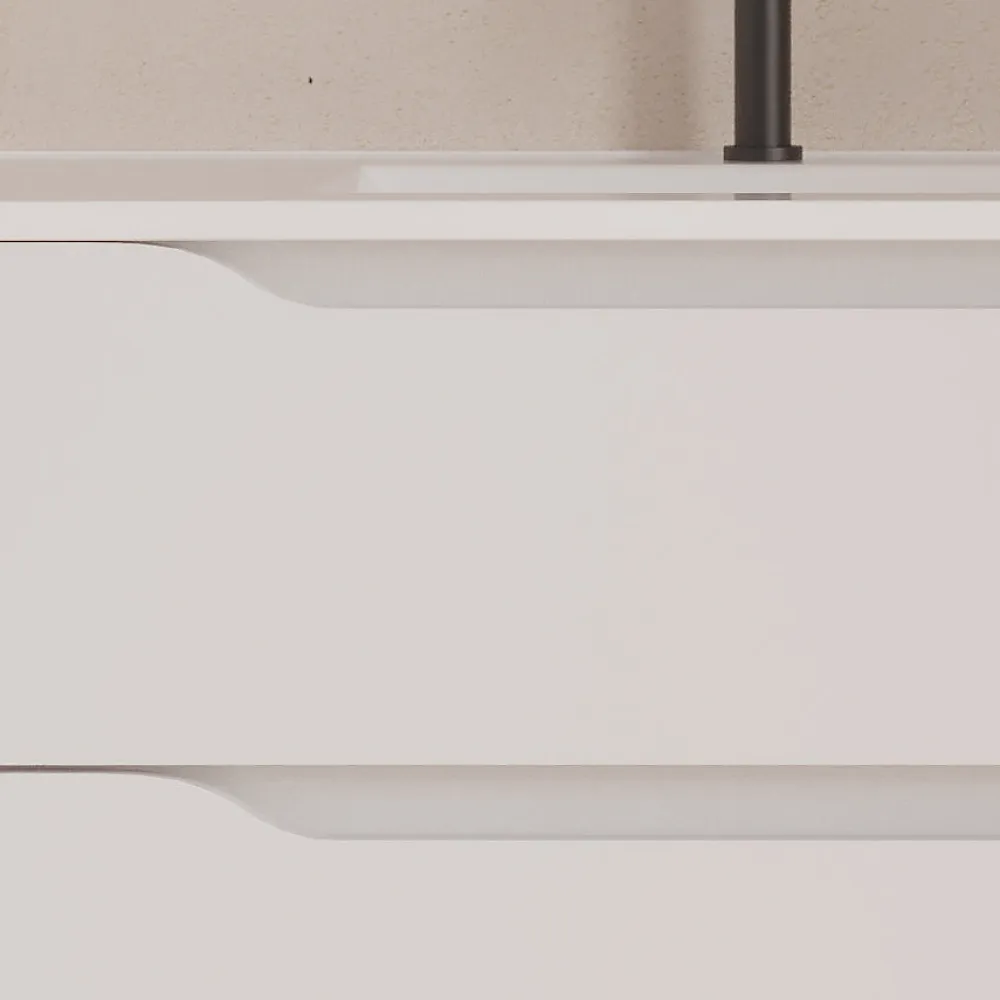 Meuble Vasque|Cosyneo Meuble de salle de bain 120cm avec vasque à gauche - sans miroir - 2 tiroirs et 1 placard - blanc - ZARZA