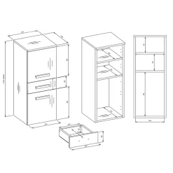 Armoire De Salle De Bains|3xE Living Meuble de salle de bain, chêne artisan, 85 x 30 x 30 cm