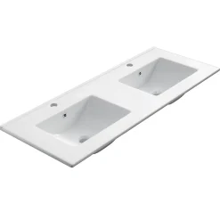 Cosyneo Meuble de salle de bain 120cm double vasque - sans miroir - 6 tiroirs - blanc - MAYOR