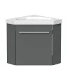AICA Sanitaire Meuble de Salle de Bain d'Angle Gain de Place, Lave Main, anthracite, 40x40 cm