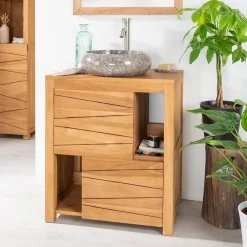 Meuble Sous-Vasque|Wanda Collection Meuble de salle de bain en teck massif Cosy 70 cm