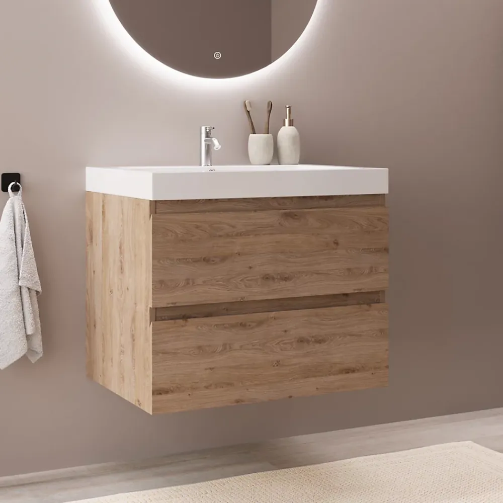 Lomazoo Meuble de salle de bain Monaco chêne clair - 60cm