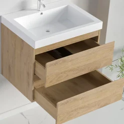 Lomazoo Meuble de salle de bain Monaco chêne clair - 60cm