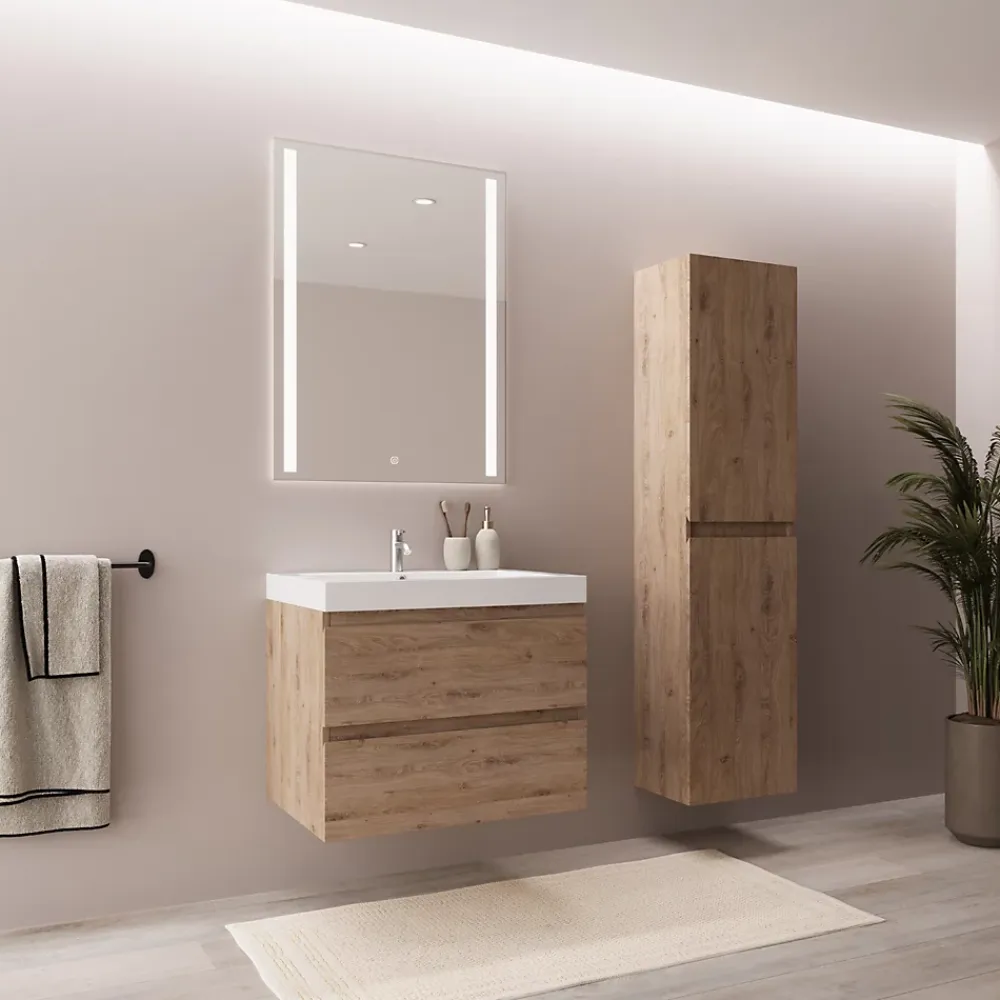 Lomazoo Meuble de salle de bain Monaco chêne clair - 60cm