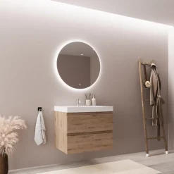 Lomazoo Meuble de salle de bain Monaco chêne clair - 60cm