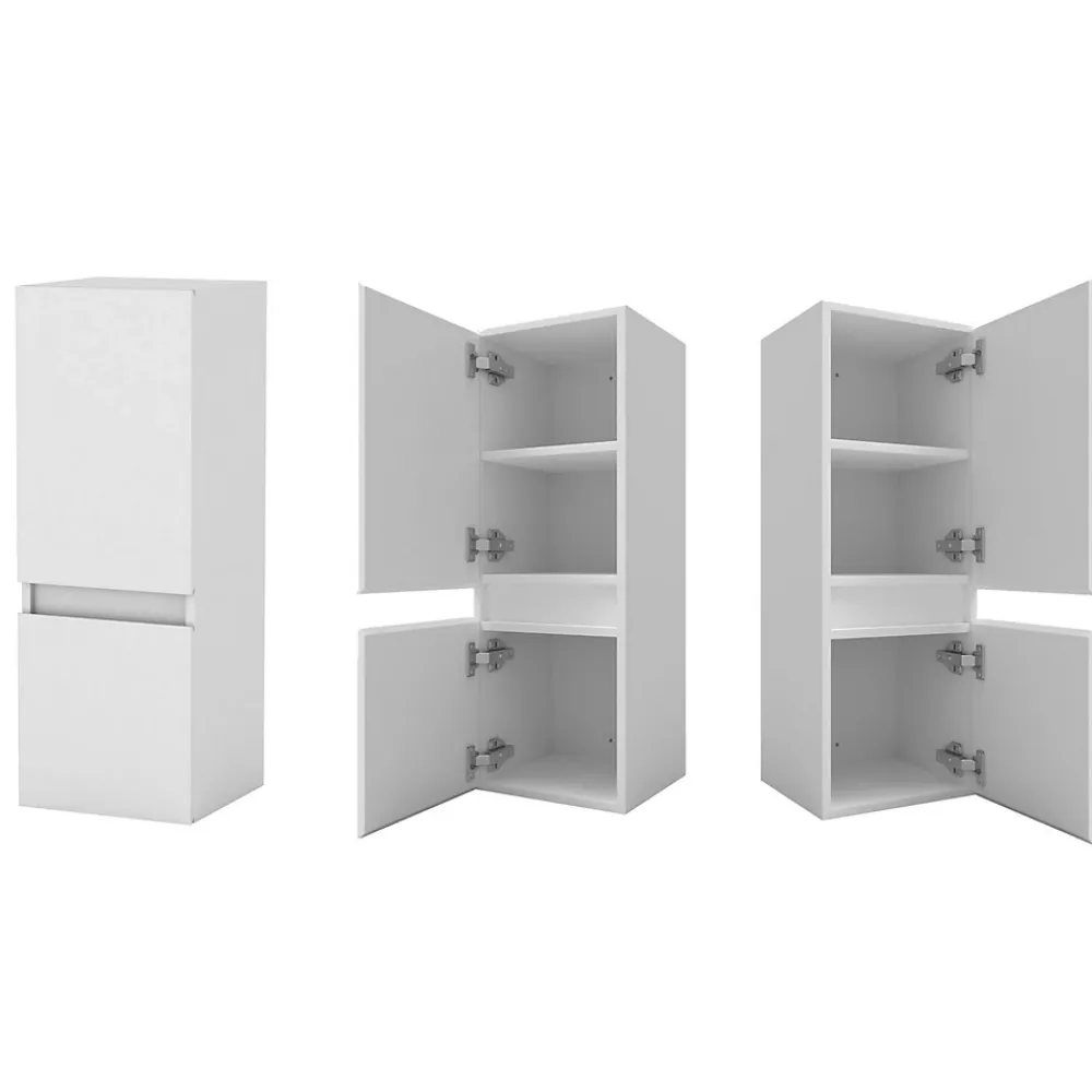 AICA Sanitaire Meuble de salle de bain mural, 30x30x83 cm, colonne blanche,