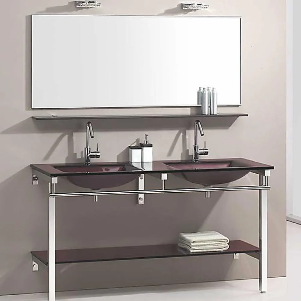 Wikao Meuble de salle de bain marron Aïda - Marron