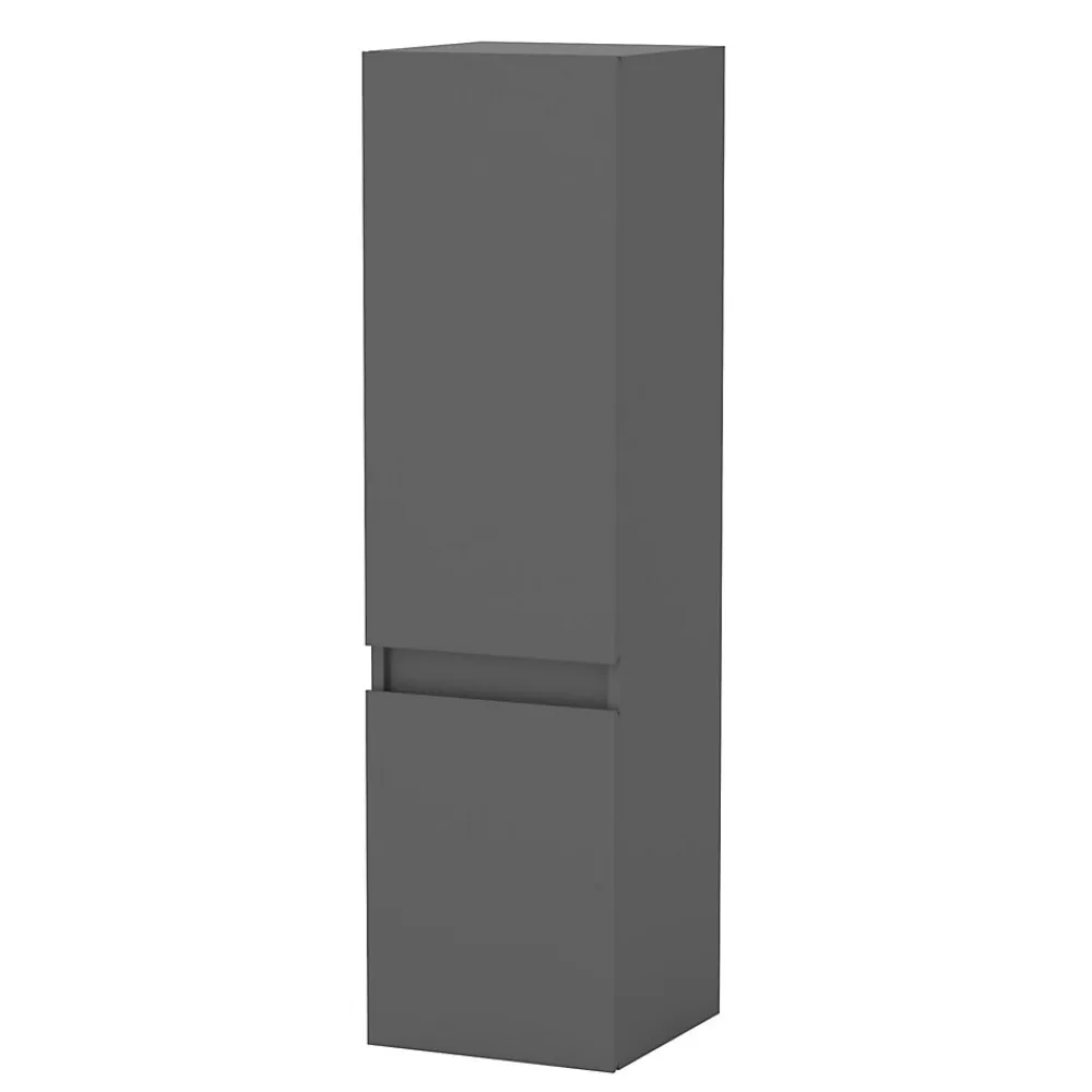 AICA Sanitaire Meuble de salle de bain mural, 30x30x110 cm, colonne anthracite,