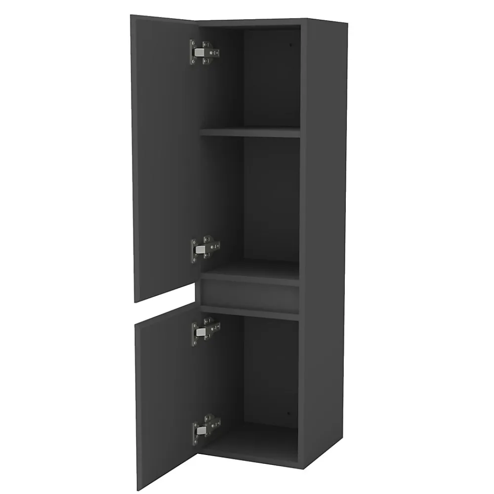 AICA Sanitaire Meuble de salle de bain mural, 30x30x110 cm, colonne anthracite,