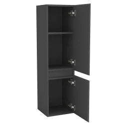 AICA Sanitaire Meuble de salle de bain mural, 30x30x110 cm, colonne anthracite,