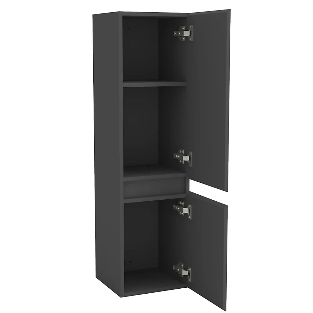 AICA Sanitaire Meuble de salle de bain mural, 30x30x110 cm, colonne anthracite,