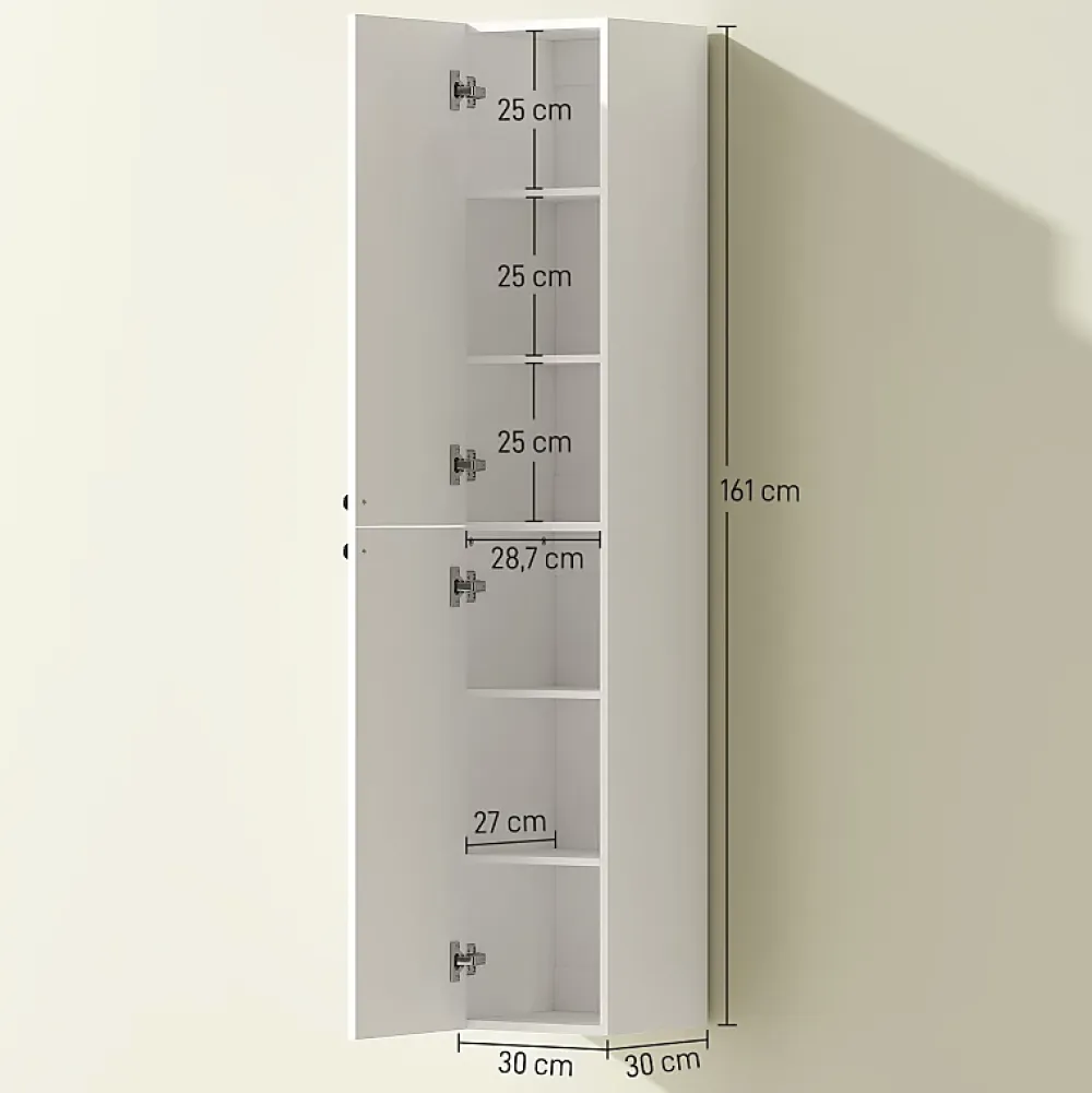 Meuble Wc|ProximaX Meuble de salle de bain mural, surface laquée, 6 étagères, MDF, blanc