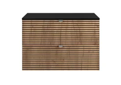 Lave-Mains|3xE Living Meuble de salle de bain, Noir Mat, 80 x 57 x 46 cm
