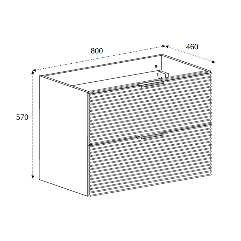 Lave-Mains|3xE Living Meuble de salle de bain, Noir Mat, 80 x 57 x 46 cm