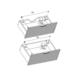 Lave-Mains|3xE Living Meuble de salle de bain, Noir Mat, 80 x 57 x 46 cm