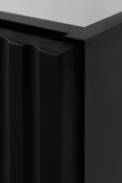 Lave-Mains|3xE Living Meuble de salle de bain, Noir + poignée noire, 40 x 57 x 46 cm