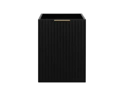 3xE Living Meuble de salle de bain, Noir + poignée dorée, 40 x 57 x 46 cm