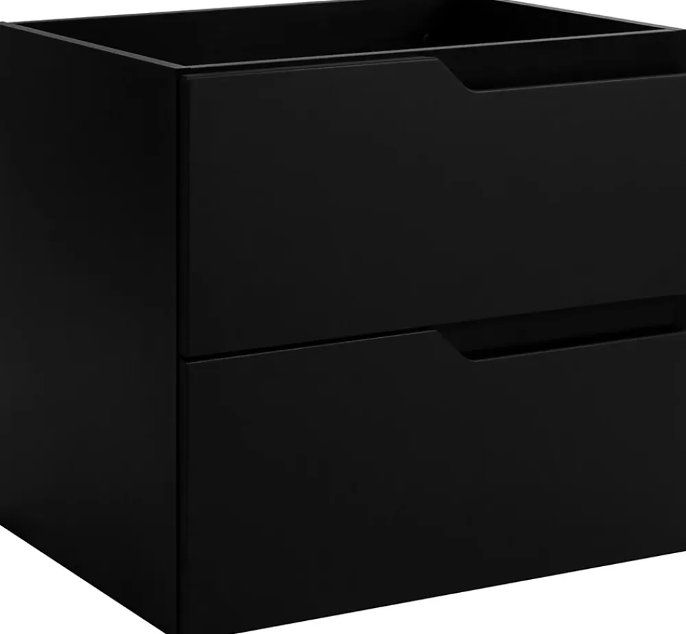 Furnidea Meuble de salle de bain suspendu sous vasque MODERN noir 60 cm