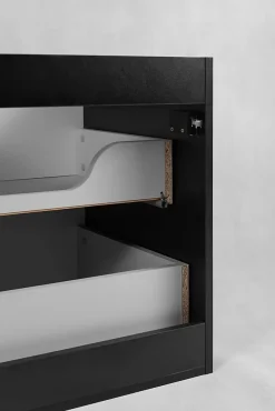 Furnidea Meuble de salle de bain suspendu sous vasque MODERN noir 60 cm