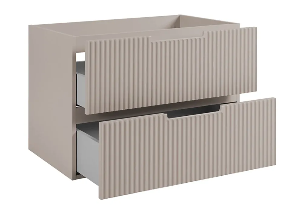 Furnidea Meuble de salle de bain suspendu sous vasque VENA cachemire 80 cm