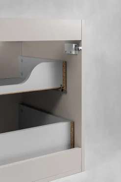 Furnidea Meuble de salle de bain suspendu sous vasque VENA cachemire 80 cm