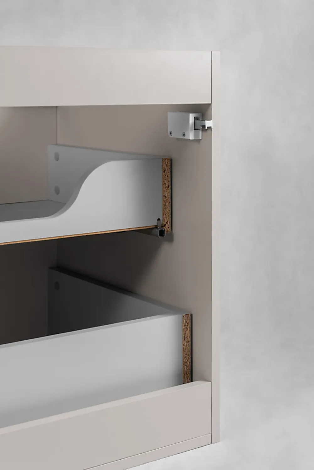 Furnidea Meuble de salle de bain suspendu sous vasque VENA cachemire 80 cm