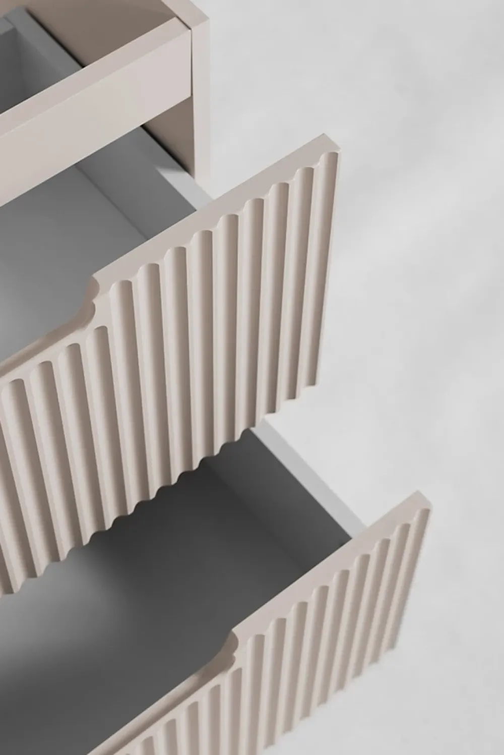 Furnidea Meuble de salle de bain suspendu sous vasque VENA cachemire 80 cm