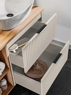 Meuble Sous Lavabo|Furnidea Meuble de salle de bain suspendu sous lavabo ADEL CACHEMIRE 80 cm