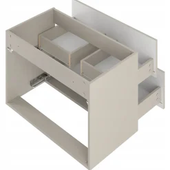 Meuble Sous Lavabo|Furnidea Meuble de salle de bain sous vasque suspendu AQUA cachemire 80 cm façades rainurées
