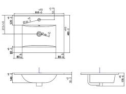 Meuble Vasque|Vente-unique Meuble de salle de bain suspendu strié avec vasque à encastrer - Naturel clair - 60 cm - ZEVARA
