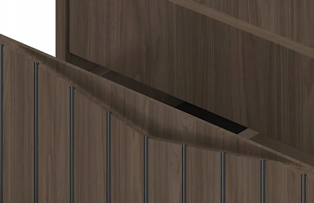 Furnidea Meuble de salle de bain sous vasque suspendu STELLA coloris noyer 80 cm façades rainurées