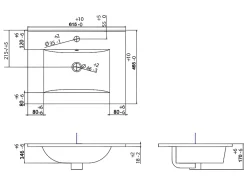 Vente-unique Meuble de salle de bain suspendu strié avec vasque à encastrer - Vert mat - 60 cm - ZEVINI