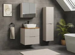 Meuble Sous Lavabo|Furnidea Meuble de salle de bain suspendu sous vasque VENA cachmire 60 cm