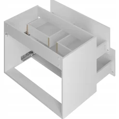 Meuble Sous Lavabo|Furnidea Meuble de salle de bain sous vasque suspendu ARCOS blanc 80 cm façades rainurées