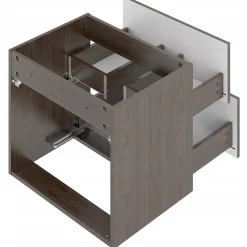 Furnidea Meuble de salle de bain sous vasque suspendu STELLA coloris noyer 60 cm façades rainurées