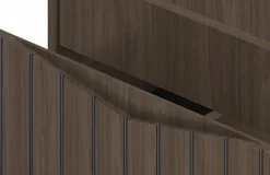 Furnidea Meuble de salle de bain sous vasque suspendu STELLA coloris noyer 60 cm façades rainurées