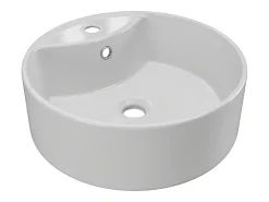 Vente-unique Meuble de salle de bain suspendu avec vasque ronde - Coloris naturel - 100 cm - PURNAL